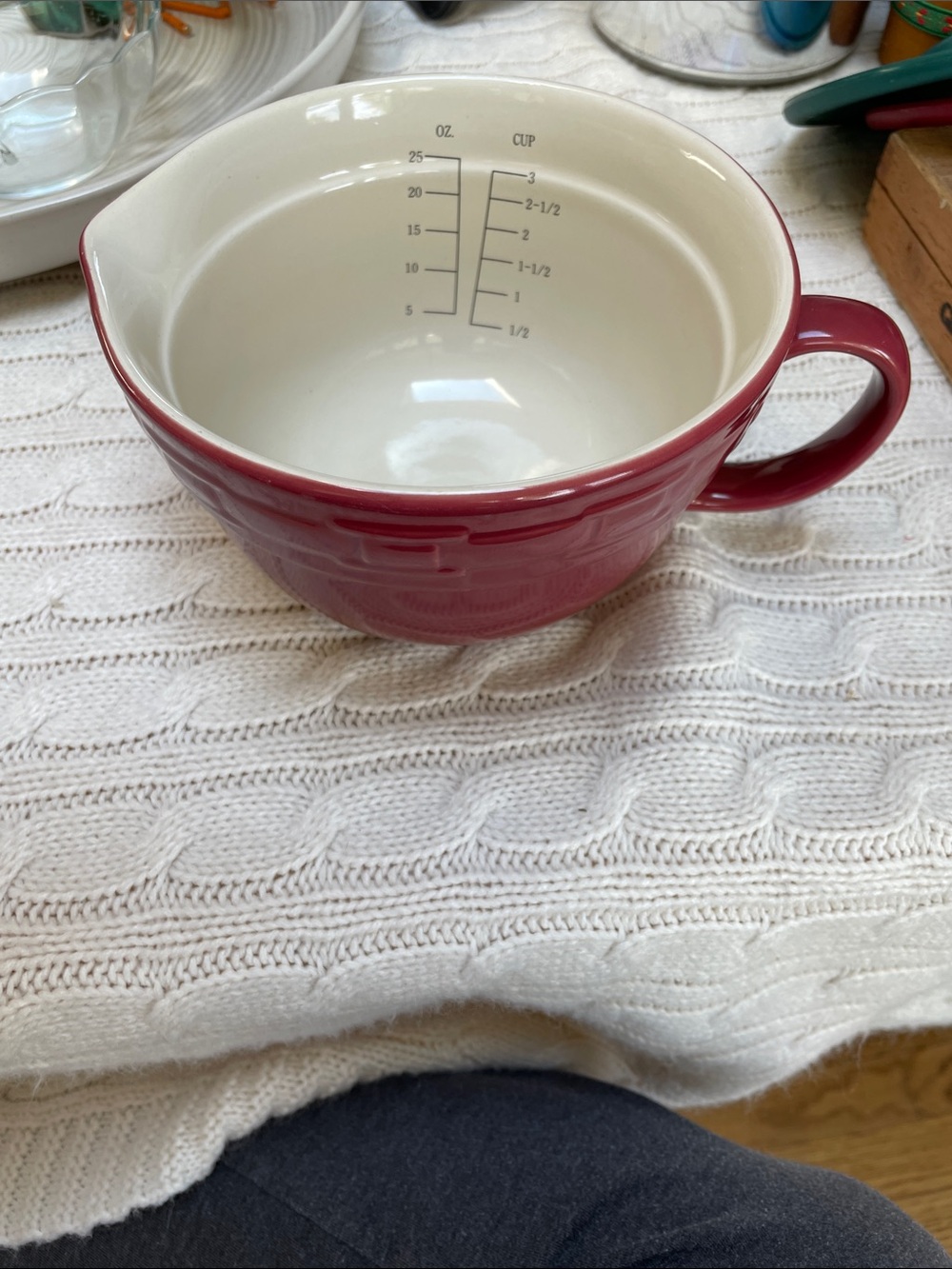 Longaberger Woven Traditions mixing/prep bowl Paprika color 25 oz/3 cups wet/dry